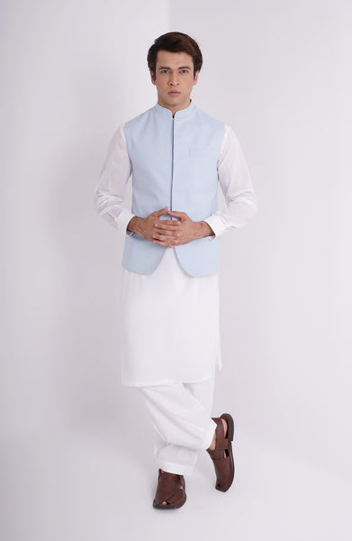 Cotton Linen Mens Waistcoat Shahnameh Pakistan