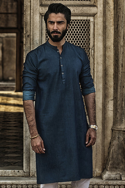 Blue kurta hot sale with jeans