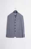 Grey V Neck Tweed Jacket