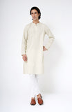 Beige Embroidered Kurta