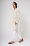 Beige Embroidered Kurta