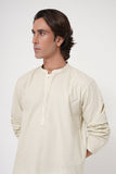 Beige Embroidered Kurta